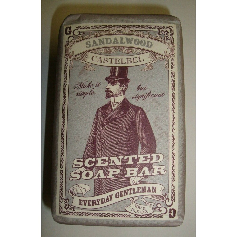 Castelbel Made in Portugal 10.5oz/300g Luxury Men's Bath Bar Soap Sandalwood